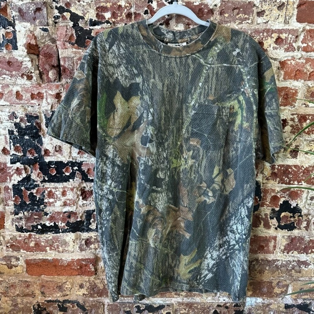 Vintage Mossy Oak Camo Mens XL T-Shirt Short sleeve pocket tee